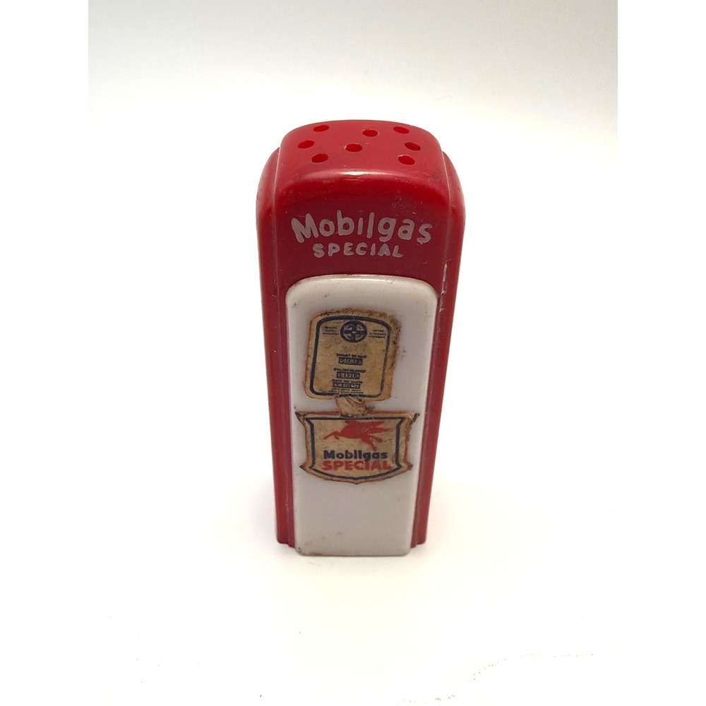 Vintage Mobilgas Special Gas Pump Salt Pepper Shaker Red Pegasus Petroliana NY